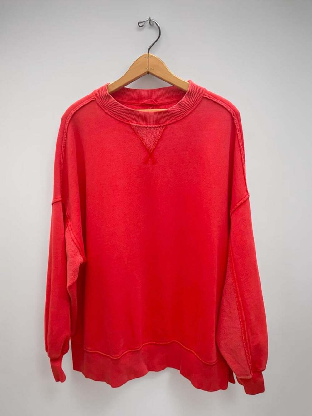 Aerie Coral Oversized Exposed Seam Crewneck Sweatshirt Size Medium